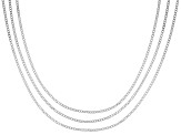Sterling Silver 1.4mm 18, 20, And 22 Inch Cuban Link Chain Set Of 3