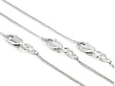 Sterling Silver 1.4mm 18, 20, And 22 Inch Cuban Link Chain Set Of 3