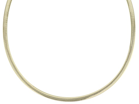 Sterling Silver & 18k Yellow Gold Over Sterling Silver 5.8mm Reversible Omega Chain 20 Inch Necklace