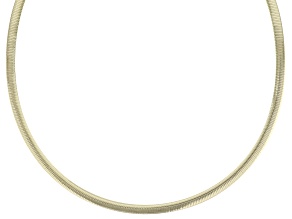 Sterling Silver & 18k Yellow Gold Over Sterling Silver 5.8mm Reversible Omega Chain 20 Inch Necklace