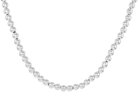 Sterling Silver Bead Link Necklace 20 inch 6mm