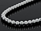 Sterling Silver Bead Link Necklace 20 inch 6mm