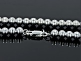 Sterling Silver Bead Link Necklace 20 inch 6mm