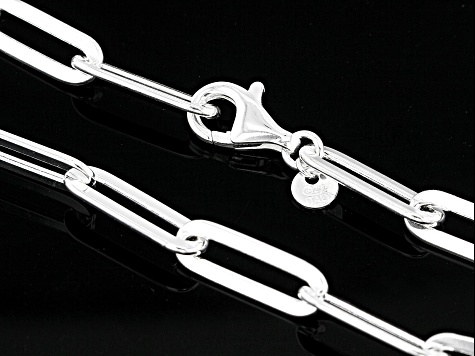 Sterling Silver Paperclip Chain Bracelet 9.1-10.8g, By Silver