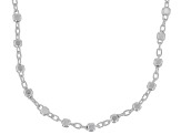 Sterling Silver Diamond-Cut Bead Station 18 Inch Necklace
