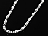 Sterling Silver Diamond-Cut Bead Station 18 Inch Necklace