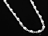 Sterling Silver Diamond-Cut Bead Station 20 Inch Necklace