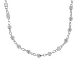 Sterling Silver Diamond-Cut Bead Station 24 Inch Necklace