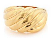 18k Yellow Gold Over Sterling Silver Textured Domed Ring