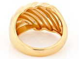 18k Yellow Gold Over Sterling Silver Textured Domed Ring