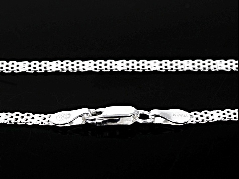 Sterling Silver 4mm Double Bismark 20 Inch Chain