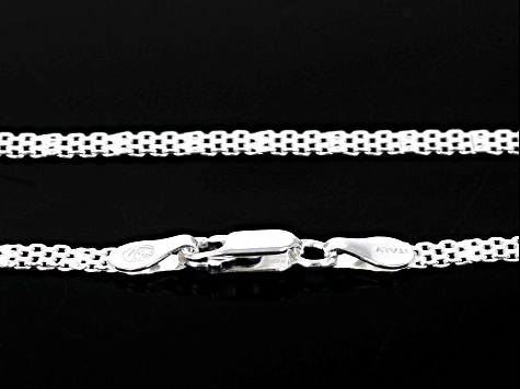 Sterling Silver 4mm Double Bismark 24 Inch Chain