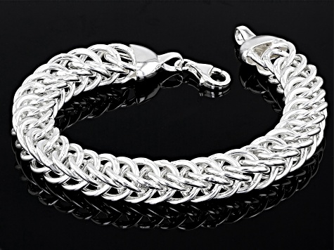 Sterling Silver 10mm Double Curb Link Bracelet