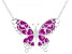 Sterling Silver Purple Enamel Butterfly 18 Inch Necklace