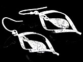 Sterling Silver Diamond-Cut Teardrop Swirl Dangle Earrings