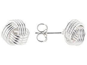 Sterling Silver 10mm Love Knot Stud Earrings