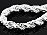 Sterling Silver 8.4mm Rope Link Bracelet