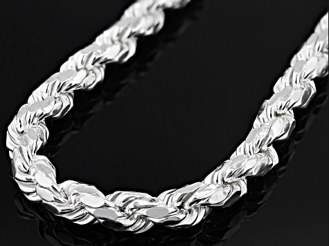 Sterling Silver 8.4mm Rope 20 Inch Chain