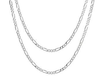 Picture of Sterling Silver 1.7mm 20 & 24 Inch Figaro Chain Set Of 2