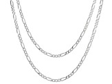 Sterling Silver 1.7mm 20 & 24 Inch Figaro Chain Set Of 2