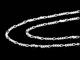 Sterling Silver 1.7mm 20 & 24 Inch Figaro Chain Set Of 2