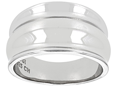 Rhodium Over Sterling Silver Graduated Band Ring