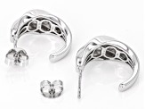 Rhodium Over Sterling Silver 13/16" Twisted J-Hoop Earrings