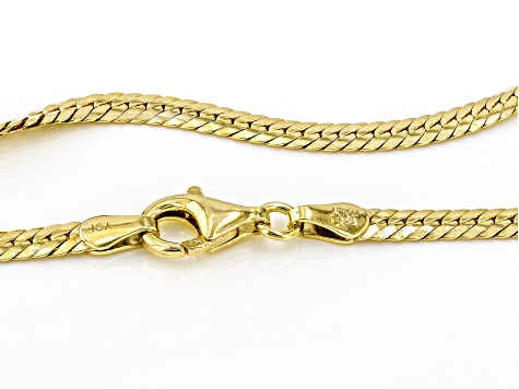 18k Yellow Gold Over Sterling Silver 3mm Herringbone 20 Inch Chain