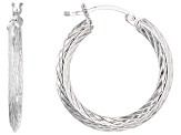 Sterling Silver Diamond-Cut 1" Hoop Earrings