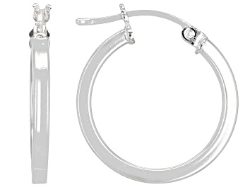 Picture of Sterling Silver 13/16" Square Tube Hoop Earrings