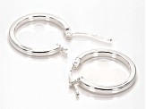 Sterling Silver 13/16" Square Tube Hoop Earrings