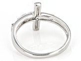 Rhodium Over Sterling Silver Crucifix Ring