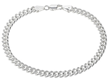 Picture of Sterling Silver 5.2mm Textured Cuban Link Bracelet