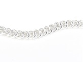 Sterling Silver 5.2mm Textured Cuban Link Bracelet