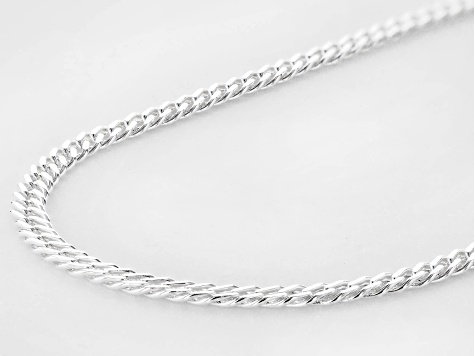 Sterling Silver 2.5mm Diamond-Cut Double Link 18 Inch Chain
