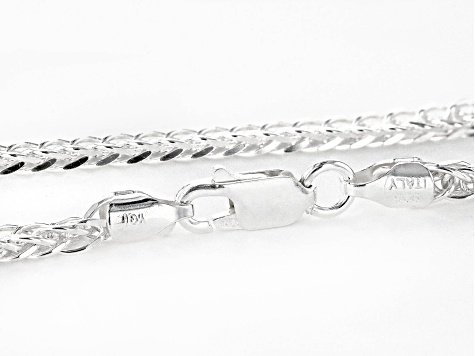 Sterling Silver 3mm Diamond-Cut Wheat 20 Inch Chain