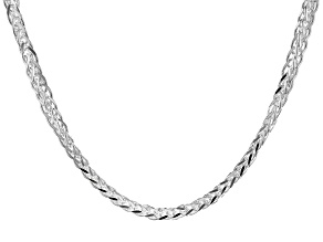 Sterling Silver 5.5mm Diamond-Cut Wheat 20 Inch Chain