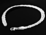 Sterling Silver Braided Herringbone Link Bracelet