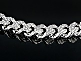Sterling Silver 8mm Textured Cuban Link Bracelet