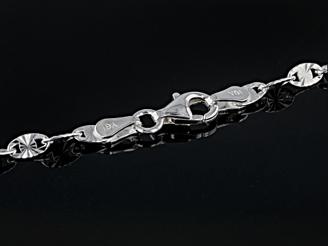 Sterling Silver 3mm Diamond-Cut Valentino 20 Inch Chain