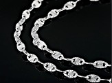 Sterling Silver 3mm Diamond-Cut Valentino Link Bracelet Set of 2