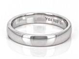 Rhodium Over Sterling Silver 4mm Band Ring