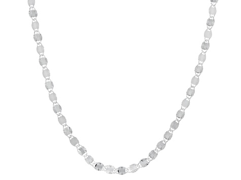 Sterling Silver 3.7mm Diamond-Cut Valentino 20 Inch Chain