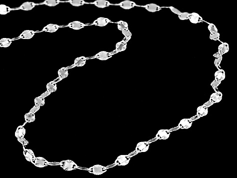 Sterling Silver 3.7mm Diamond-Cut Valentino 20 Inch Chain