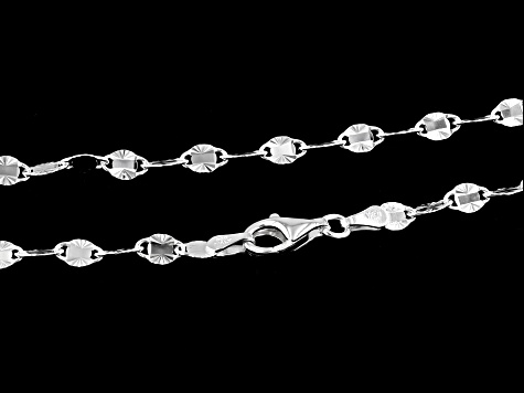 Sterling Silver 3.7mm Diamond-Cut Valentino 20 Inch Chain