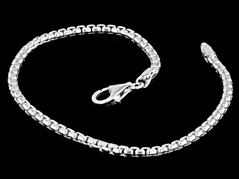 Sterling Silver 2.5mm Round Box Link Bracelet