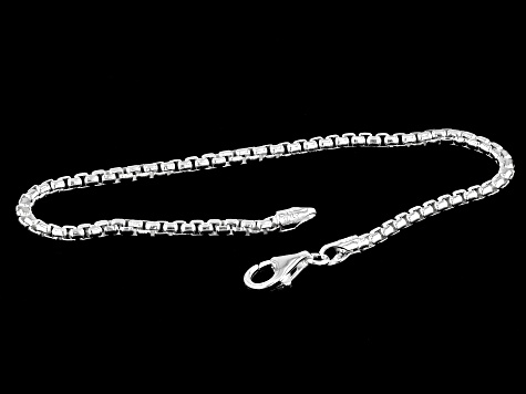 Sterling Silver 2.5mm Round Box Link Bracelet