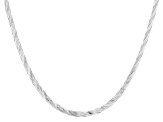 Sterling Silver 4mm Diamond-Cut Braided Herringbone 20 Inch Chain