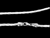 Sterling Silver 4mm Diamond-Cut Braided Herringbone 20 Inch Chain