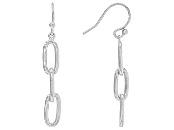 Picture of Sterling Silver Paperclip Link Dangle Earrings
